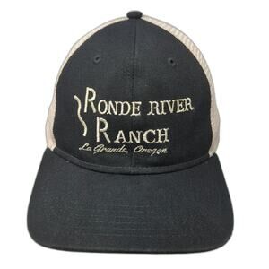 DRI-DUCK Trucker Hat Black One Size Ronde River Ranch Oregon Snapback Mesh Back